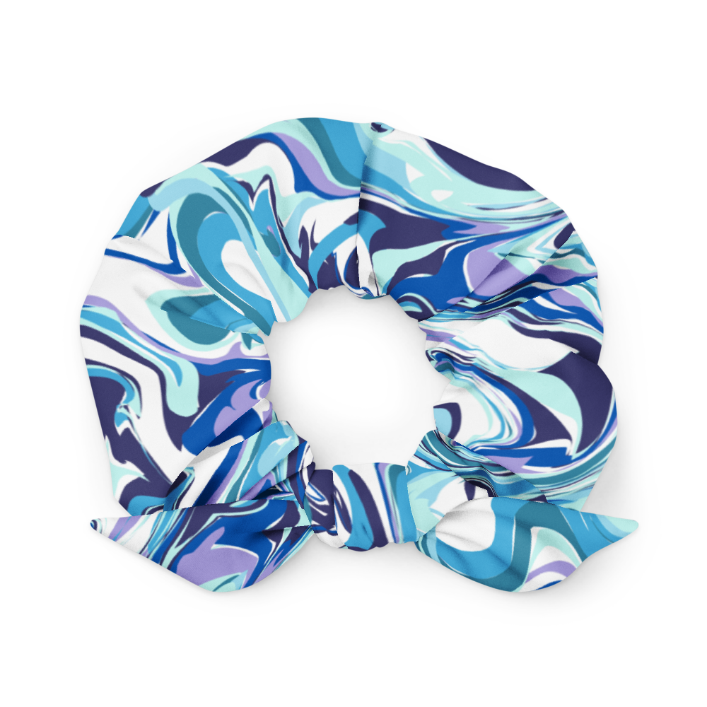 Onde Blu-  Elastico per capelli (Scrunchie)