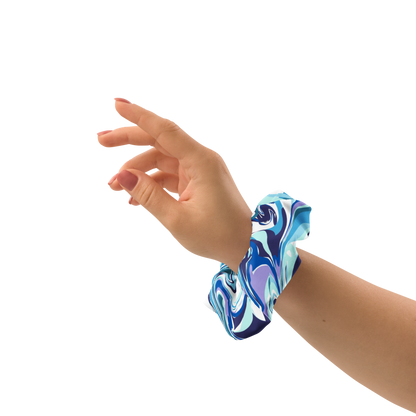 Onde Blu-  Elastico per capelli (Scrunchie)