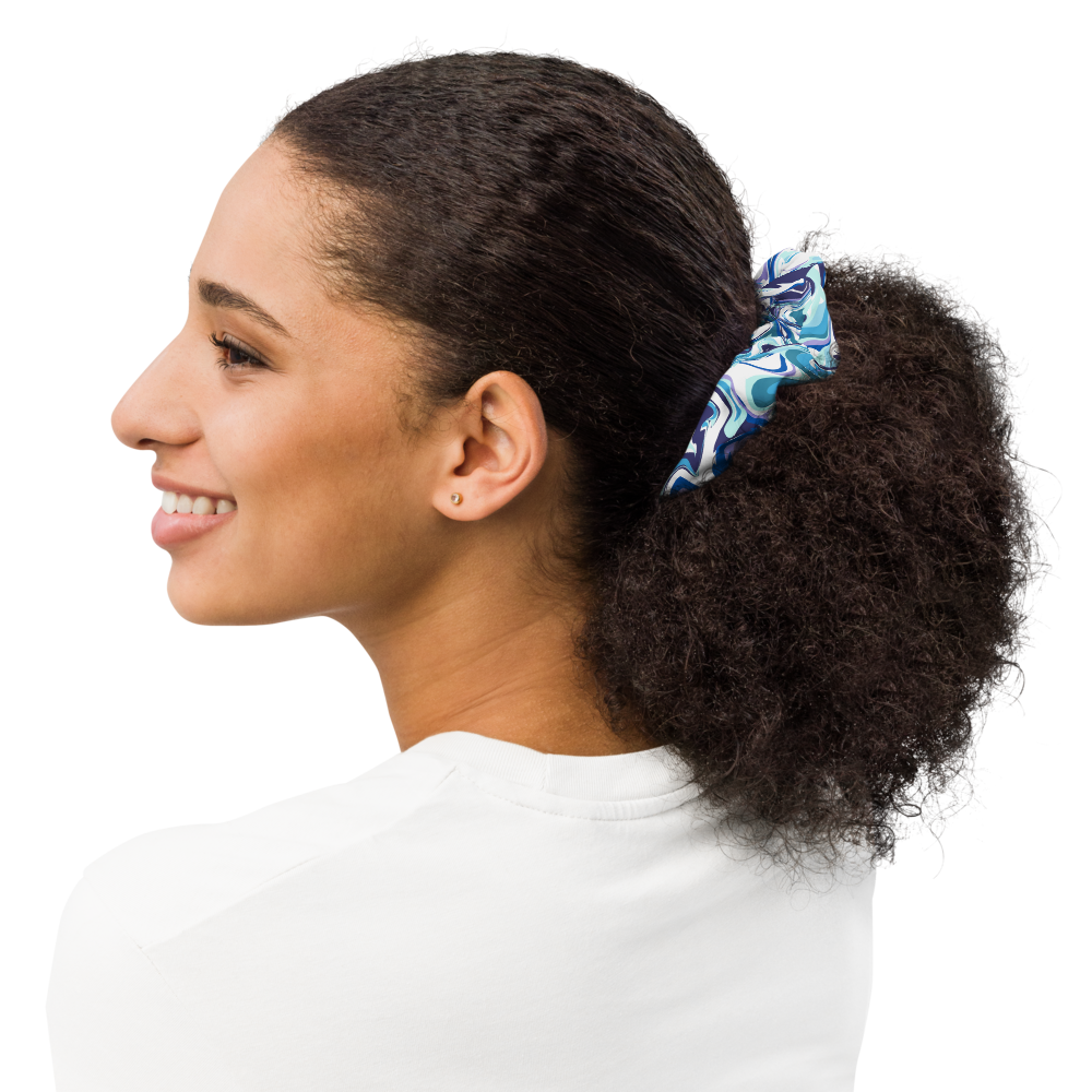 Onde Blu-  Elastico per capelli (Scrunchie)