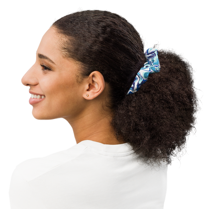 Onde Blu-  Elastico per capelli (Scrunchie)