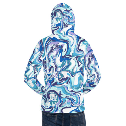 Onde Blu - Felpa Unisex con Cappuccio