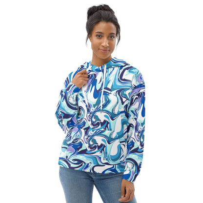 Onde Blu - Felpa Unisex con Cappuccio