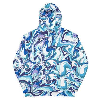 Onde Blu - Felpa Unisex con Cappuccio
