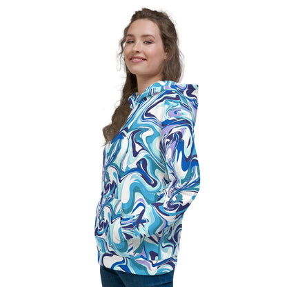 Onde Blu - Felpa Unisex con Cappuccio