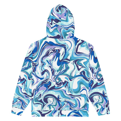Onde Blu - Felpa Unisex con Cappuccio e Zip