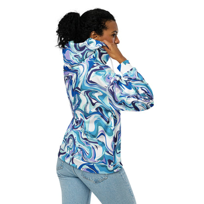 Onde Blu - Felpa Unisex con Cappuccio e Zip