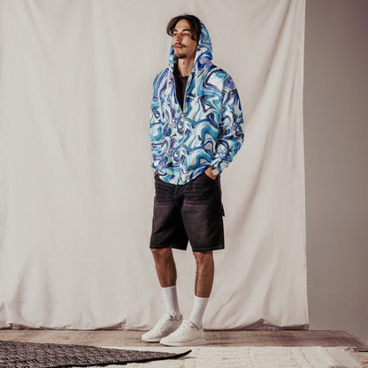 Onde Blu - Felpa Unisex con Cappuccio e Zip