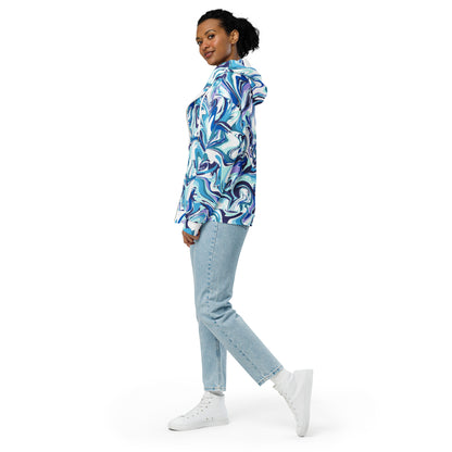 Onde Blu - Felpa Unisex con Cappuccio e Zip