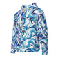 Onde Blu - Felpa Unisex con Cappuccio e Zip
