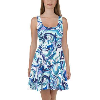 Onde Blu-  Vestito a Pieghe