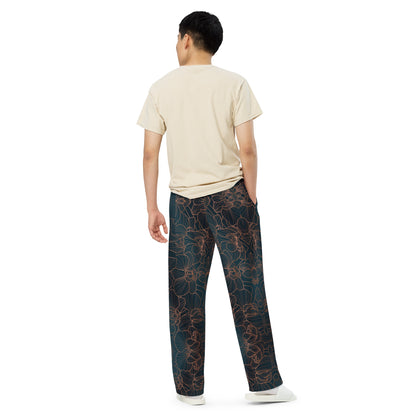 Orchidea - Pantaloni Unisex a Gamba Larga