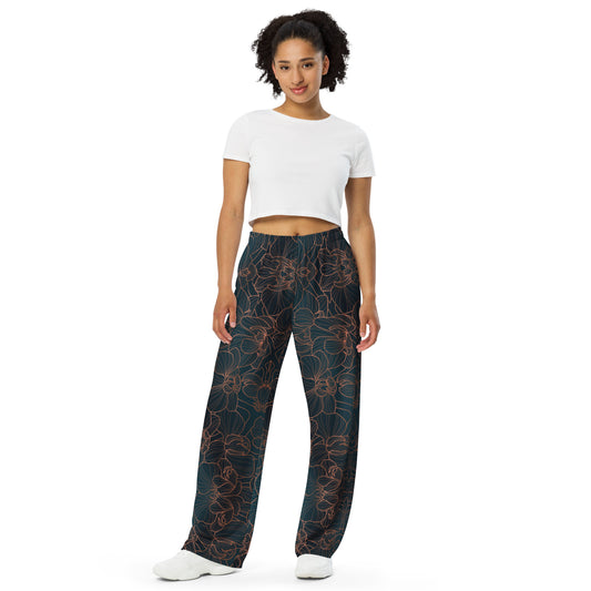 Orchidea - Pantaloni Unisex a Gamba Larga