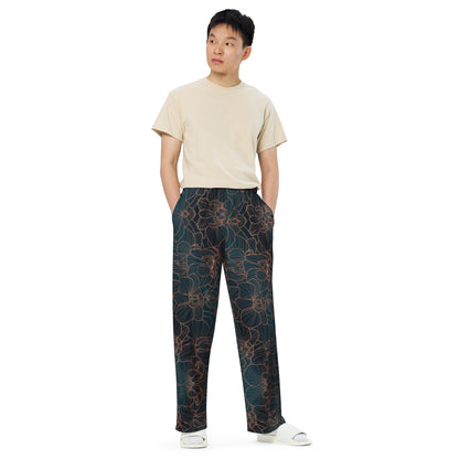 Orchidea - Pantaloni Unisex a Gamba Larga