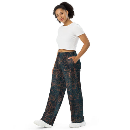 Orchidea - Pantaloni Unisex a Gamba Larga