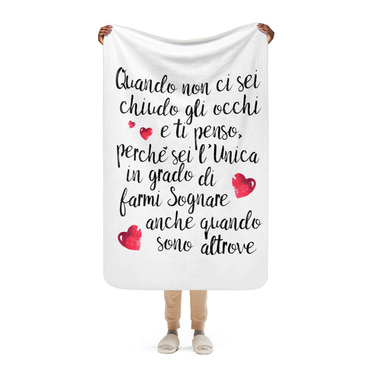 Quando non ci sei...per Lei - Coperta in Pile con Tessuto Sherpa