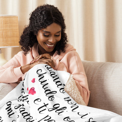 Quando non ci sei ...per Lui -Coperta in Pile con Tessuto Sherpa