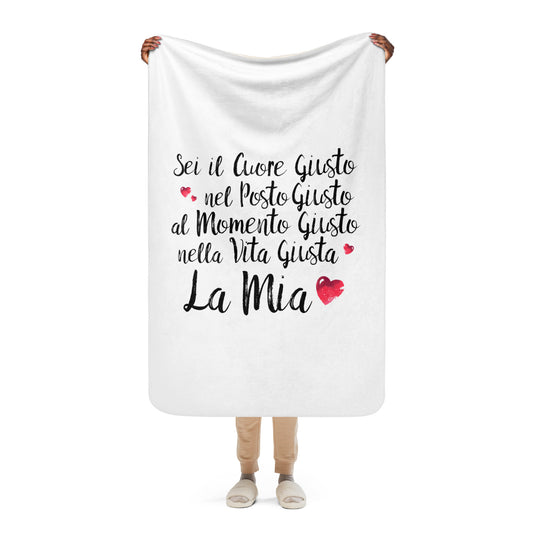 Sei il Cuore...Coperta in Pile con Tessuto Sherpa