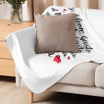 Sei il Cuore...Coperta in Pile con Tessuto Sherpa