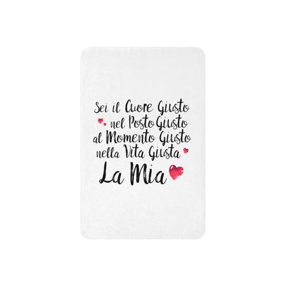 Sei il Cuore...Coperta in Pile con Tessuto Sherpa