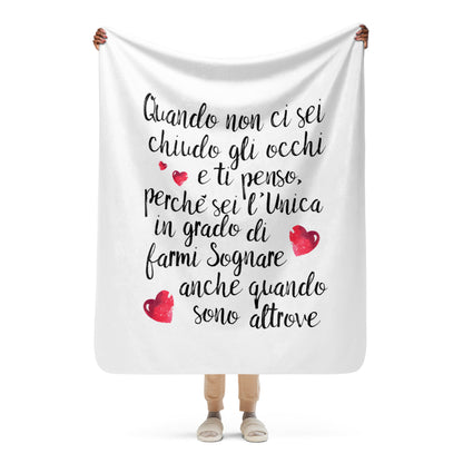 Quando non ci sei...per Lei - Coperta in Pile con Tessuto Sherpa
