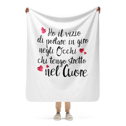 Ho il vizio di...Coperta in Pile con Tessuto Sherpa