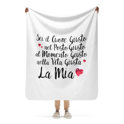 Sei il Cuore...Coperta in Pile con Tessuto Sherpa