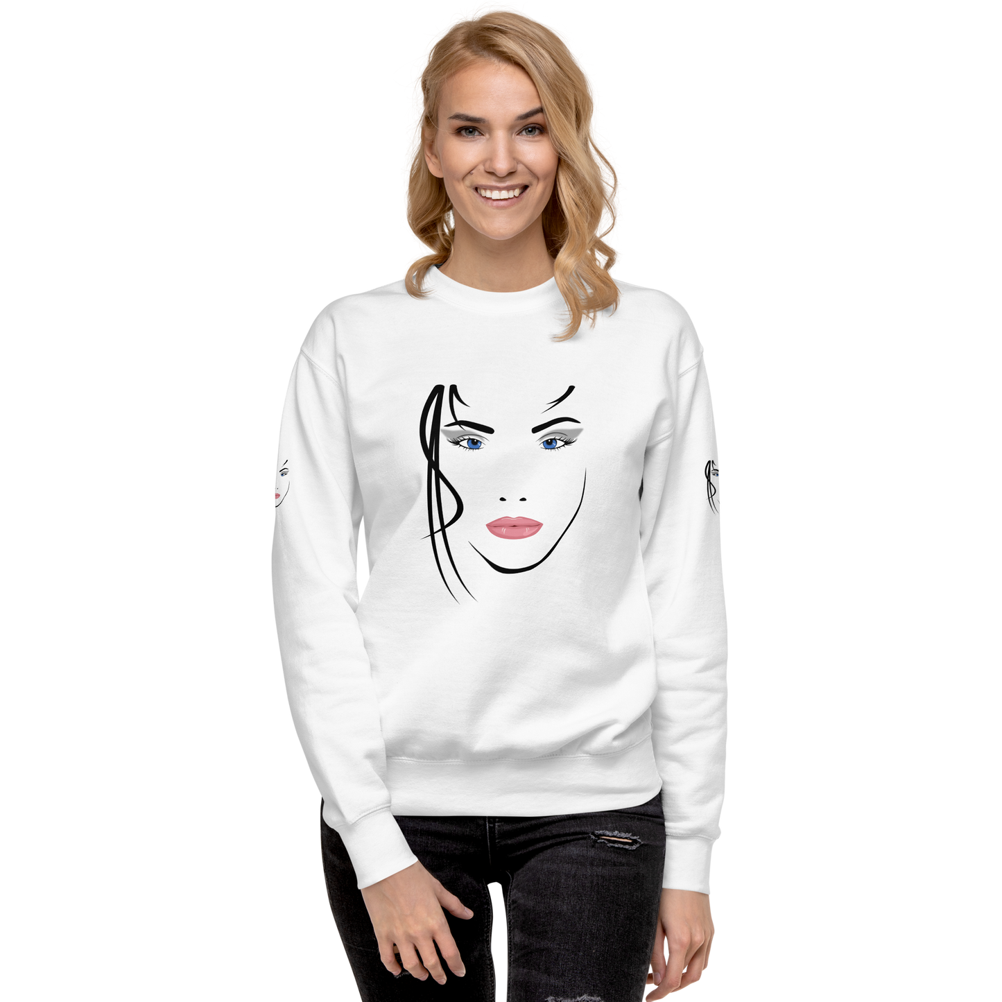 Volto di Donna  - Felpa Unisex Stampa su 3 Lati