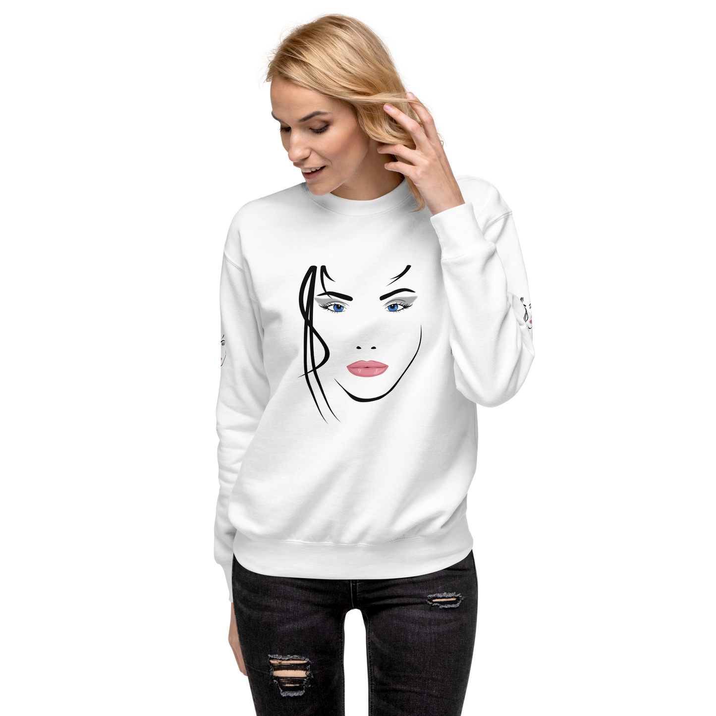 Volto di Donna  - Felpa Unisex Stampa su 3 Lati