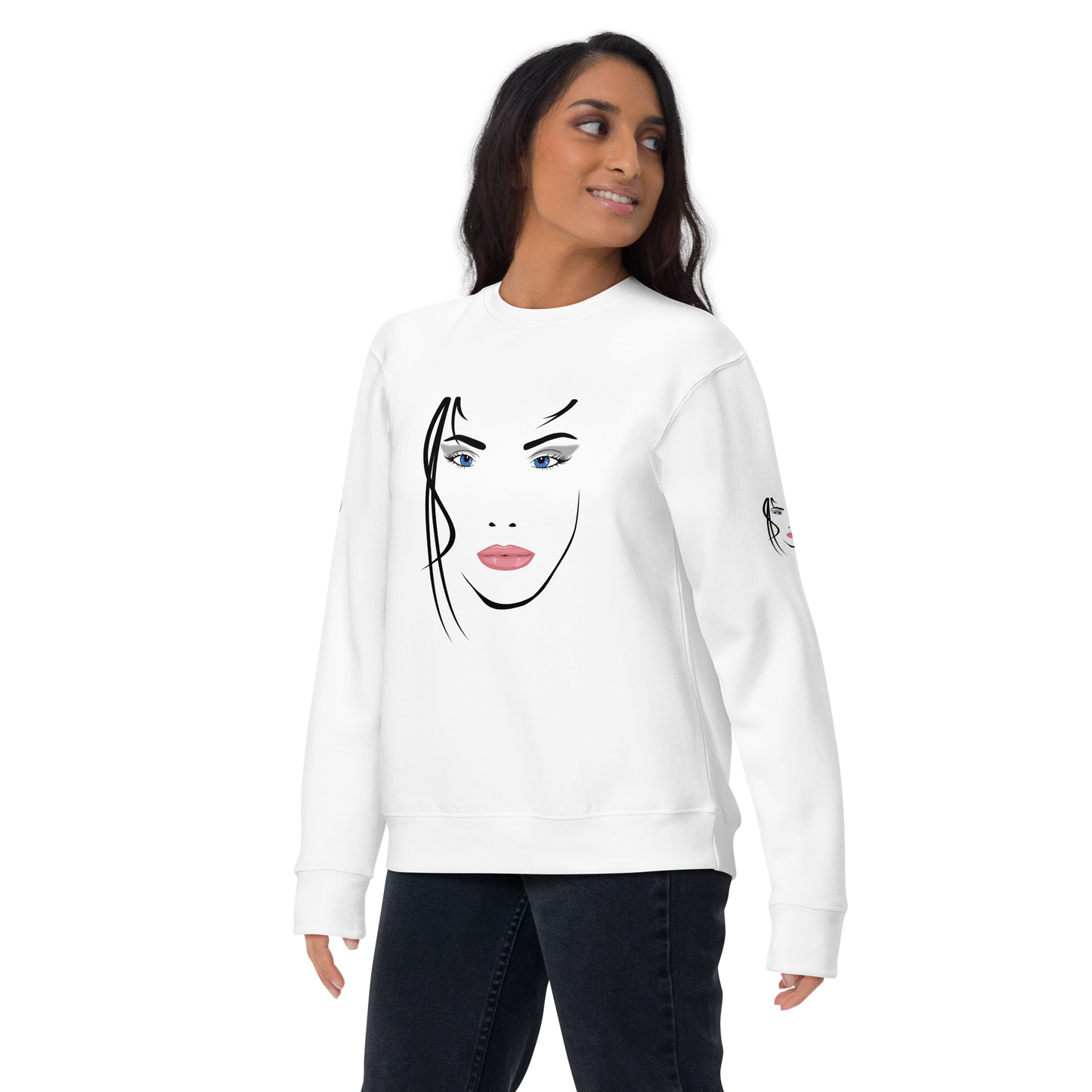 Volto di Donna  - Felpa Unisex Stampa su 3 Lati