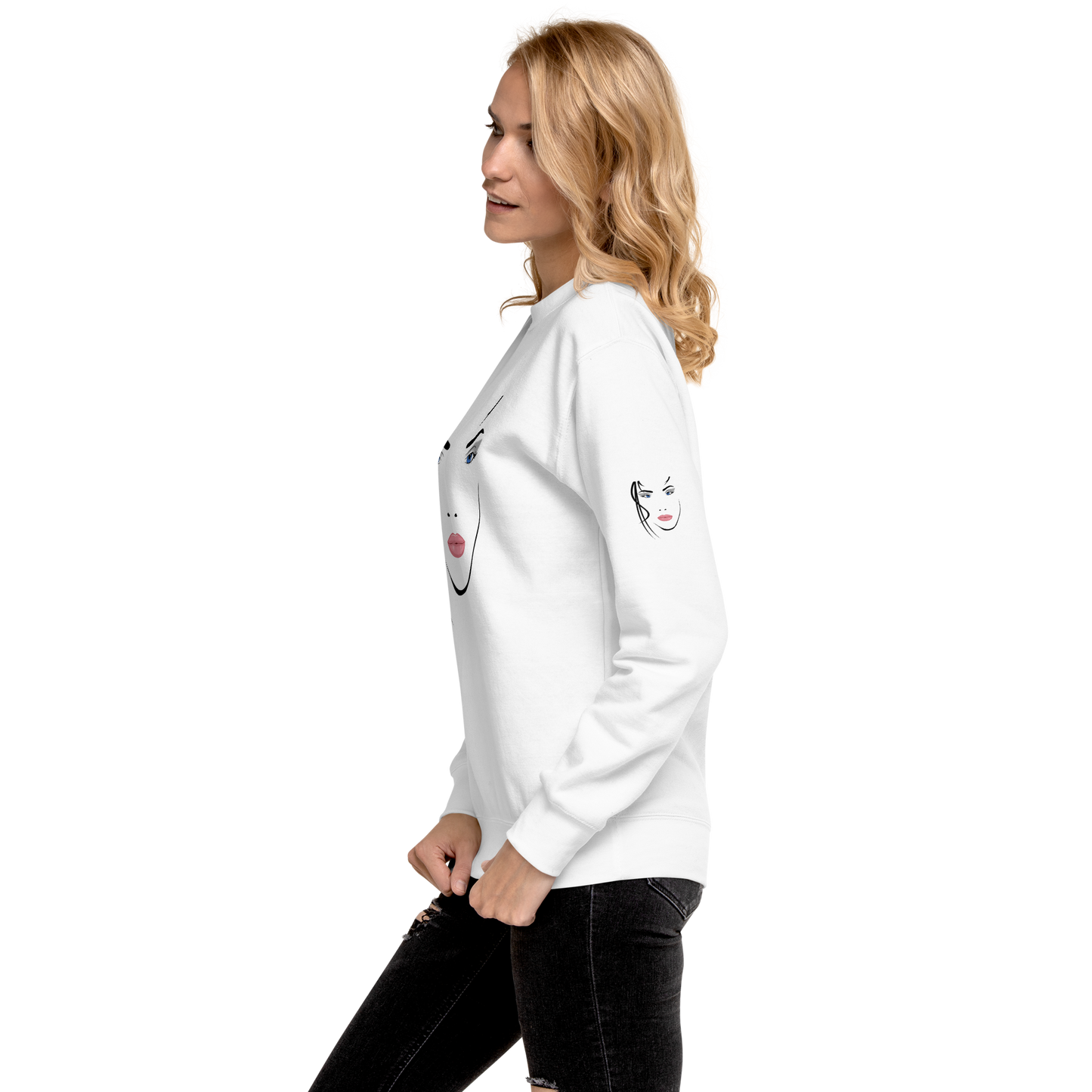 Volto di Donna  - Felpa Unisex Stampa su 3 Lati