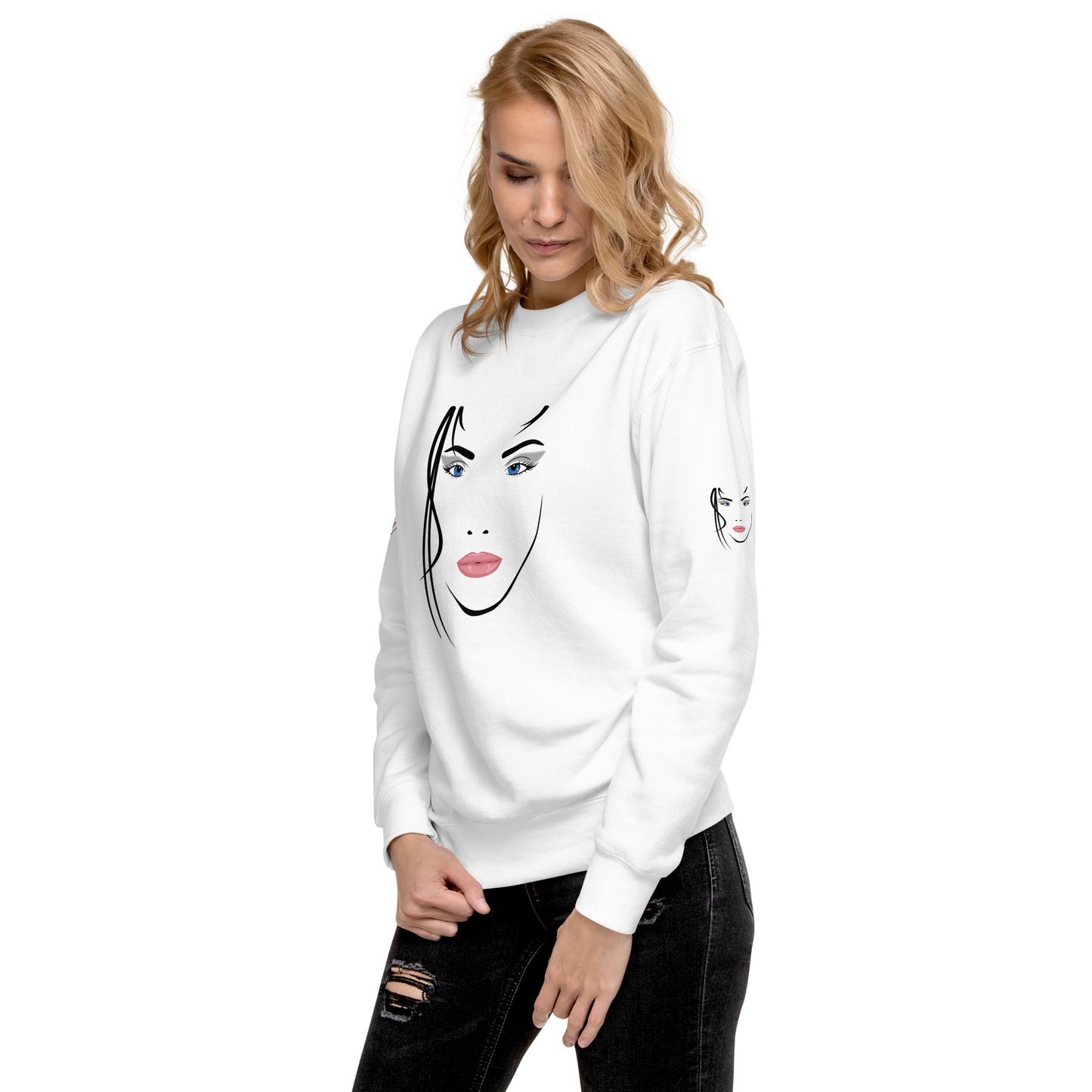 Volto di Donna  - Felpa Unisex Stampa su 3 Lati