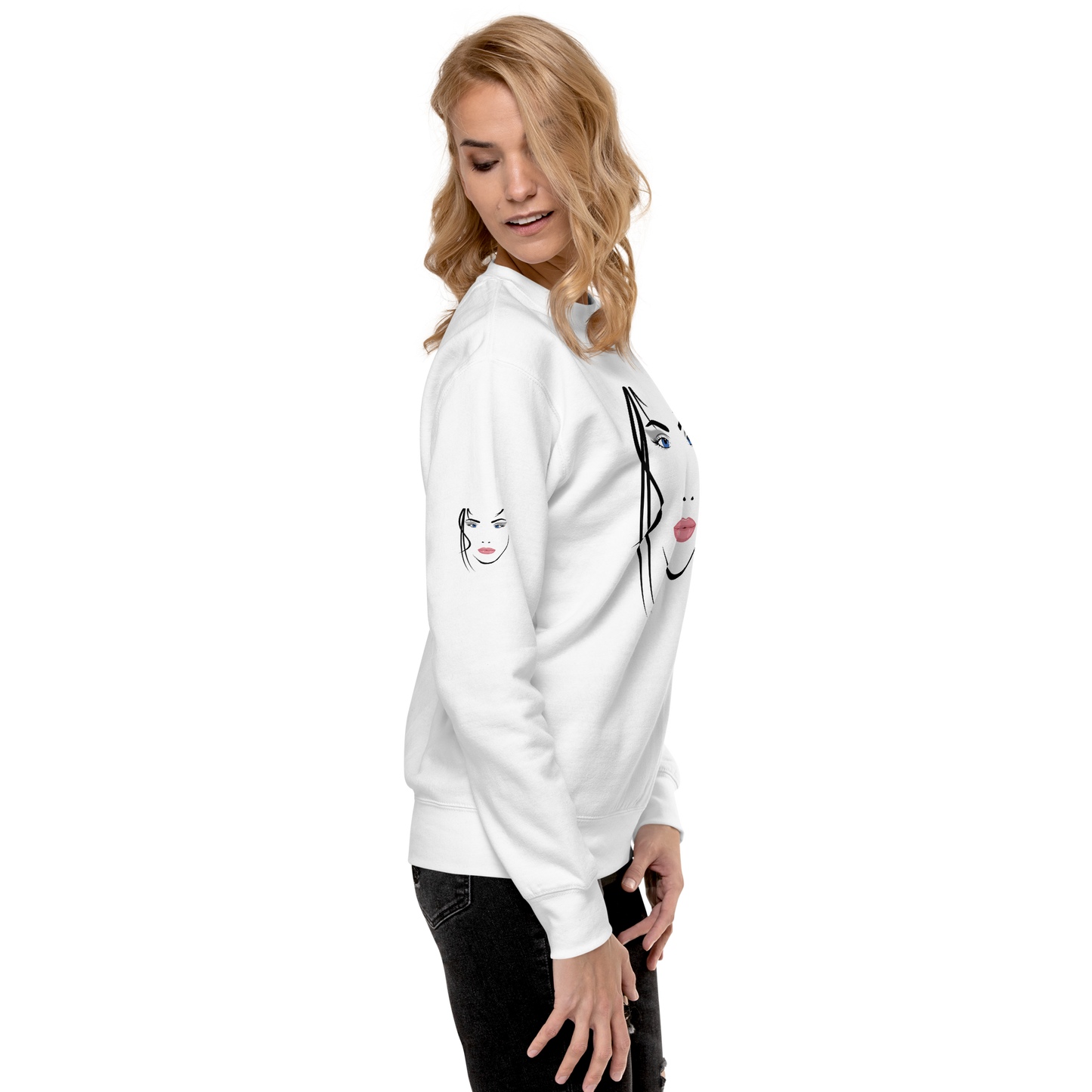 Volto di Donna  - Felpa Unisex Stampa su 3 Lati