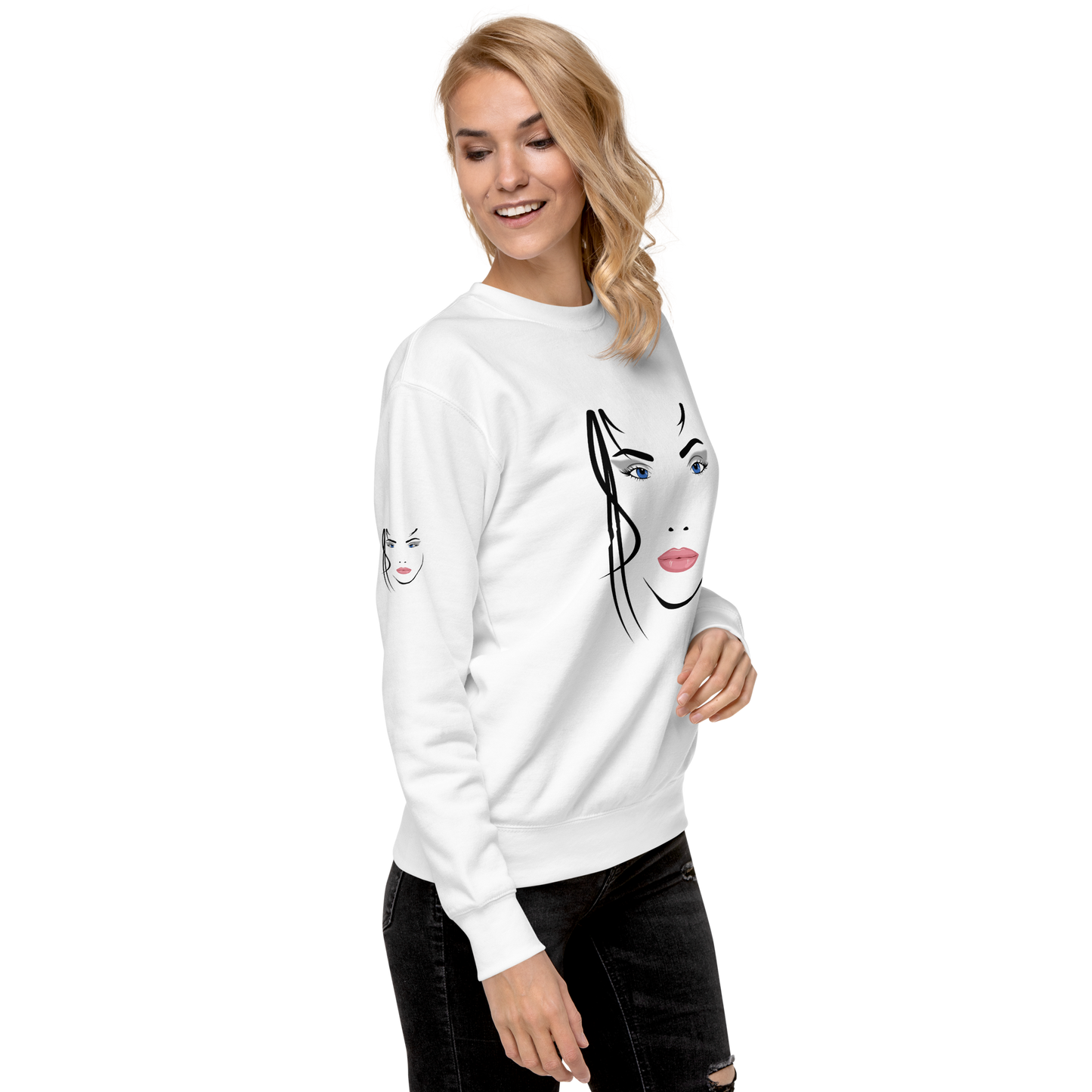 Volto di Donna  - Felpa Unisex Stampa su 3 Lati