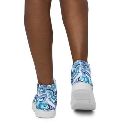Onde Blu-  Sneakers Alte in Tela/Donna