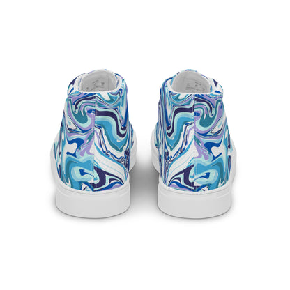 Onde Blu-  Sneakers Alte in Tela/Donna