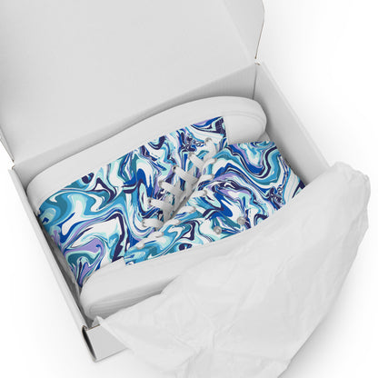 Onde Blu-  Sneakers Alte in Tela/Donna