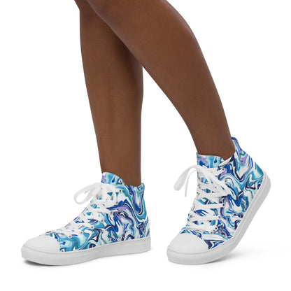Onde Blu-  Sneakers Alte in Tela/Donna