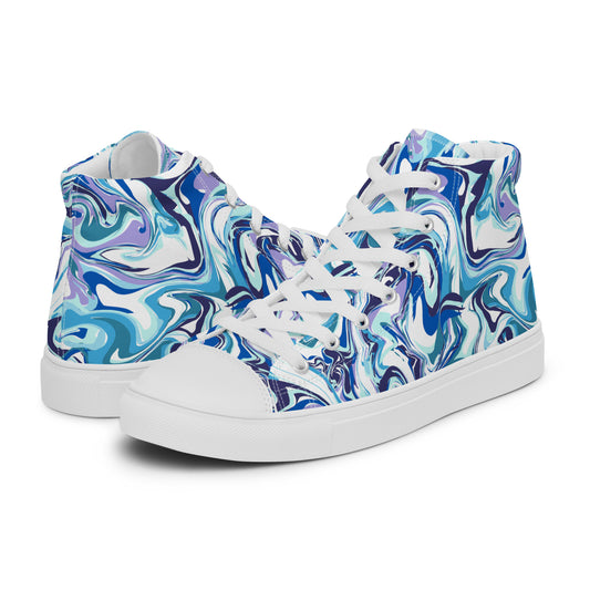 Onde Blu-  Sneakers Alte in Tela/Donna