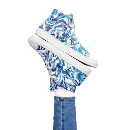 Onde Blu-  Sneakers Alte in Tela/Donna