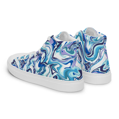 Onde Blu-  Sneakers Alte in Tela/Donna
