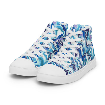 Onde Blu-  Sneakers Alte in Tela/Donna