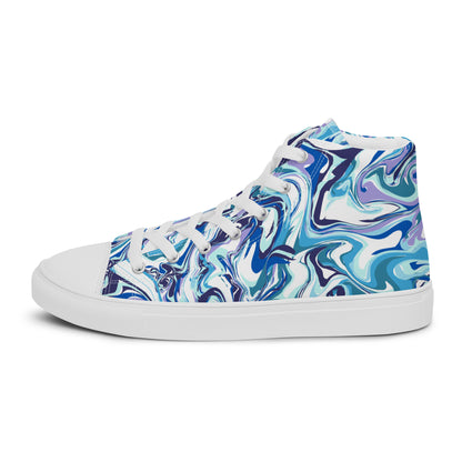 Onde Blu-  Sneakers Alte in Tela/Donna