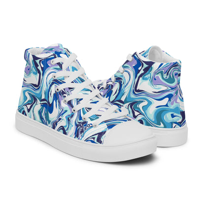 Onde Blu-  Sneakers Alte in Tela/Donna