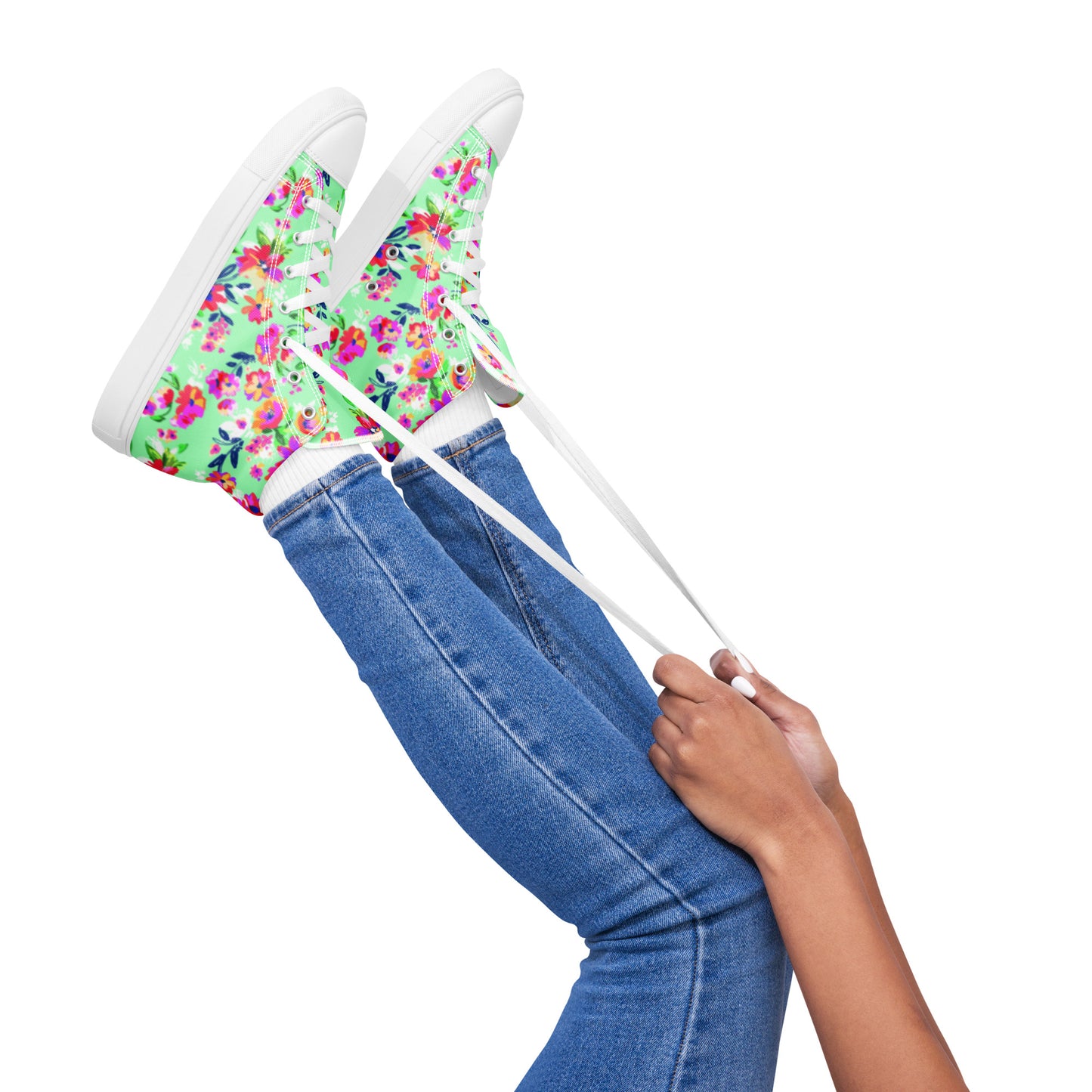 Fiorellini - Sneakers Alte in Tela Donna