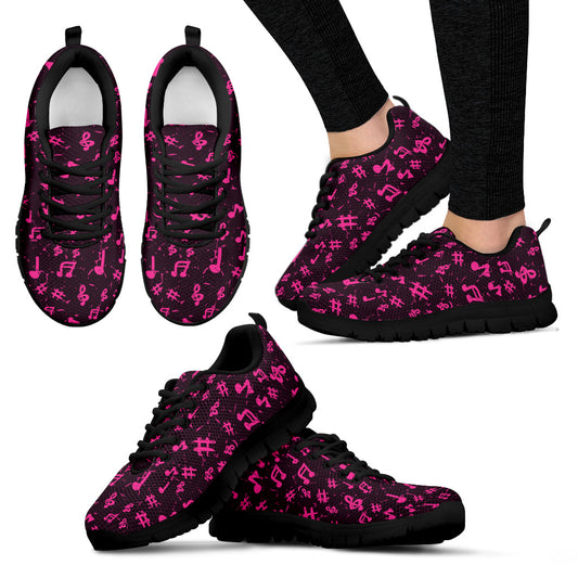 Note Musicali Rosa/Nero - Sneakers Donna -