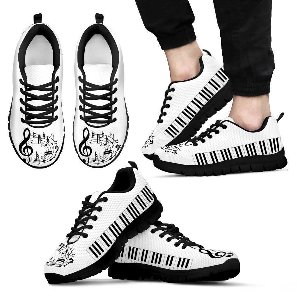 Pianoforte e Note - Sneakers Uomo/Suola Nera -