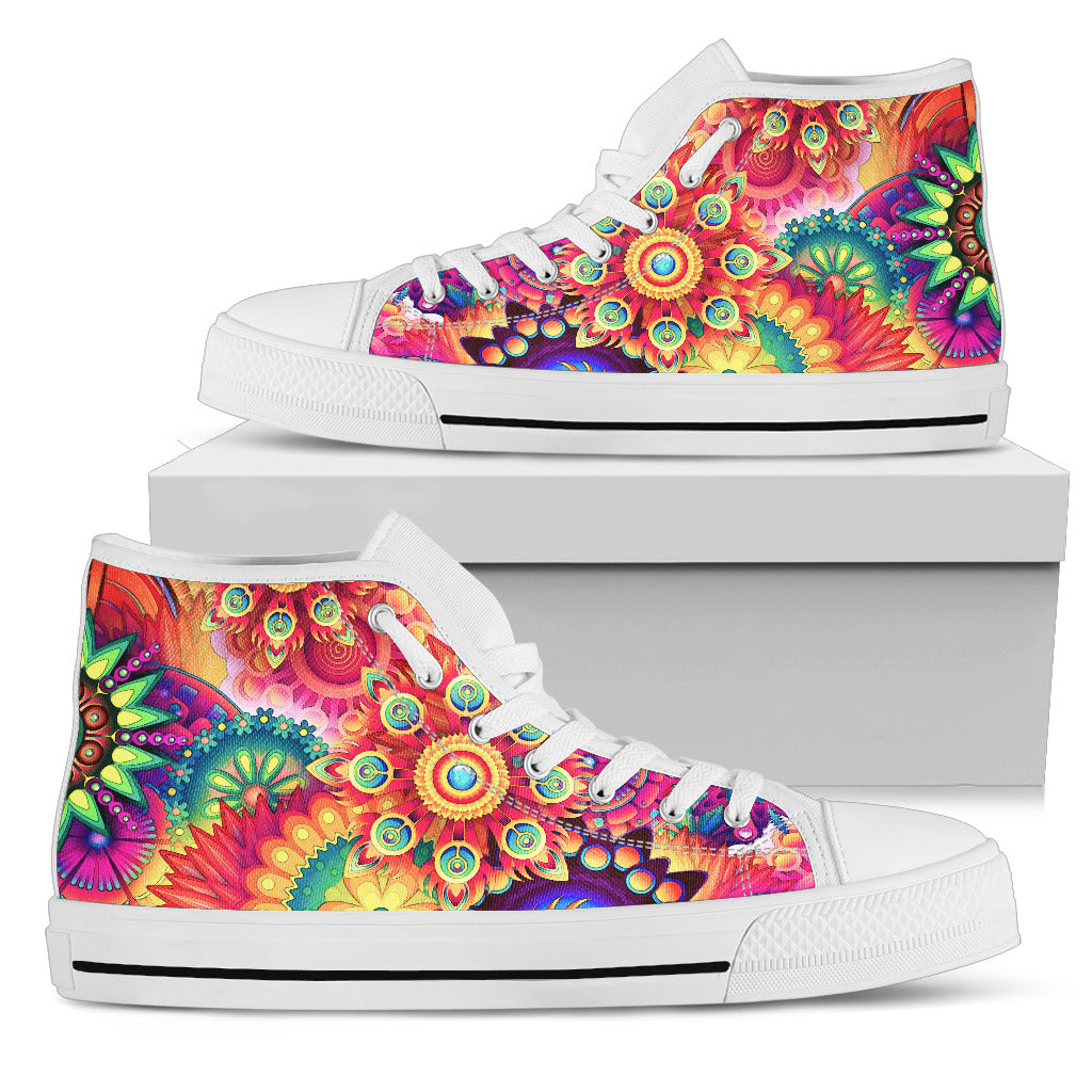 Colori - Sneakers Alte Suola Bianca Donna -
