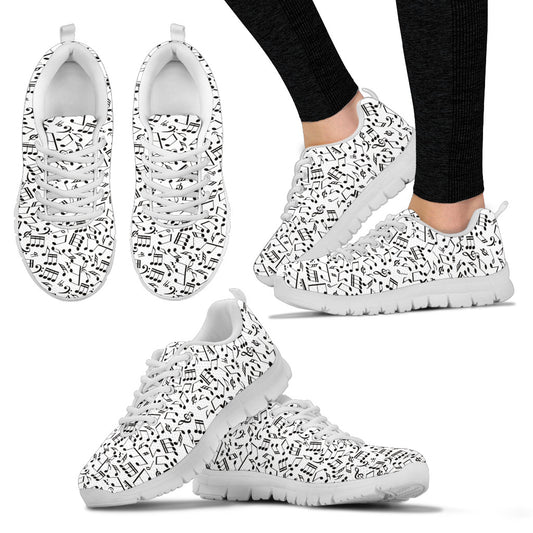 Note Musicali Bianco - Sneakers Donna -