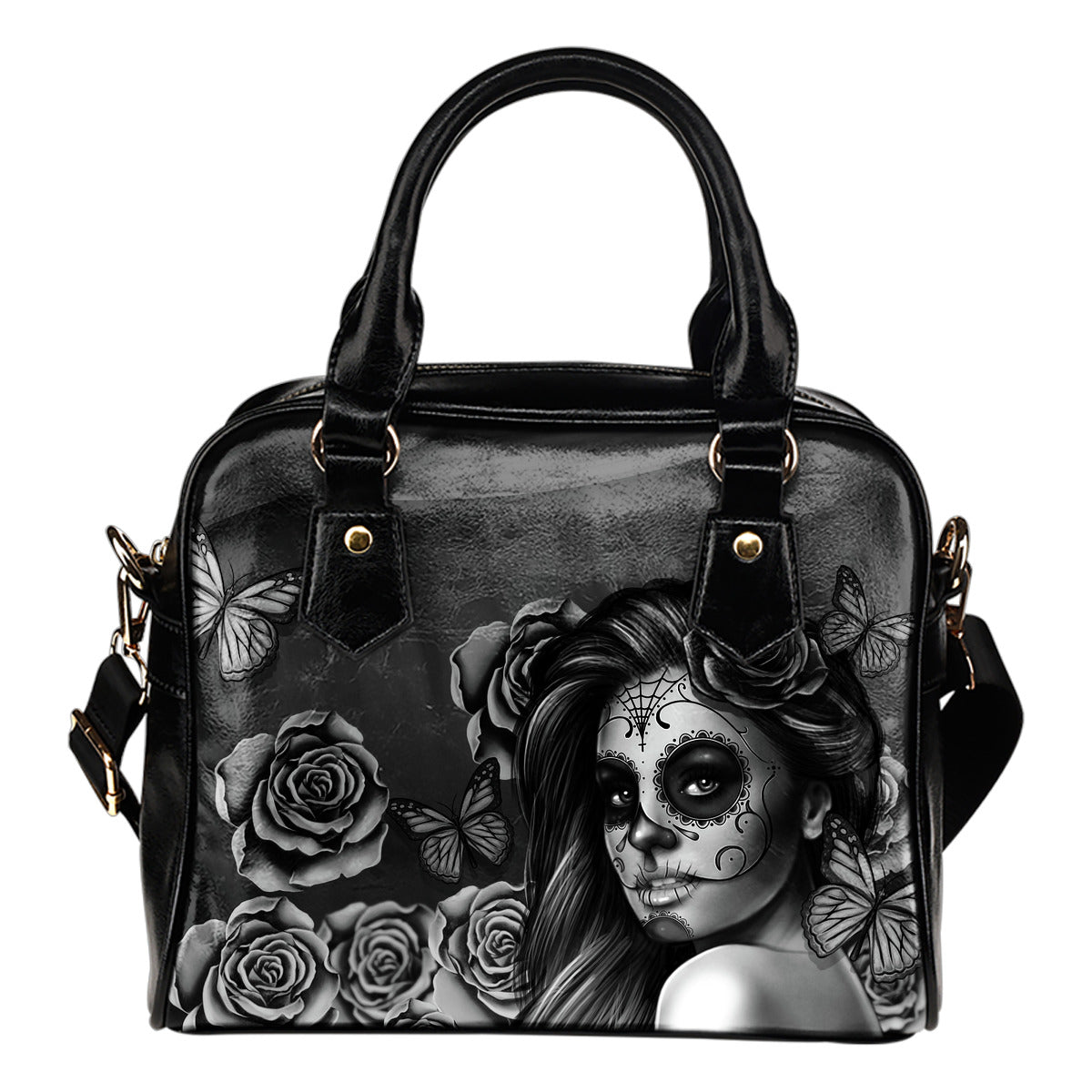 Calavera Bianco&Nero  - Borsa con manici e tracolla -
