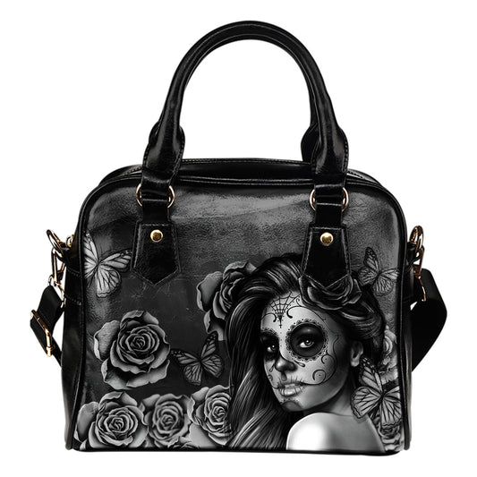 Calavera Bianco&Nero  - Borsa con manici e tracolla -